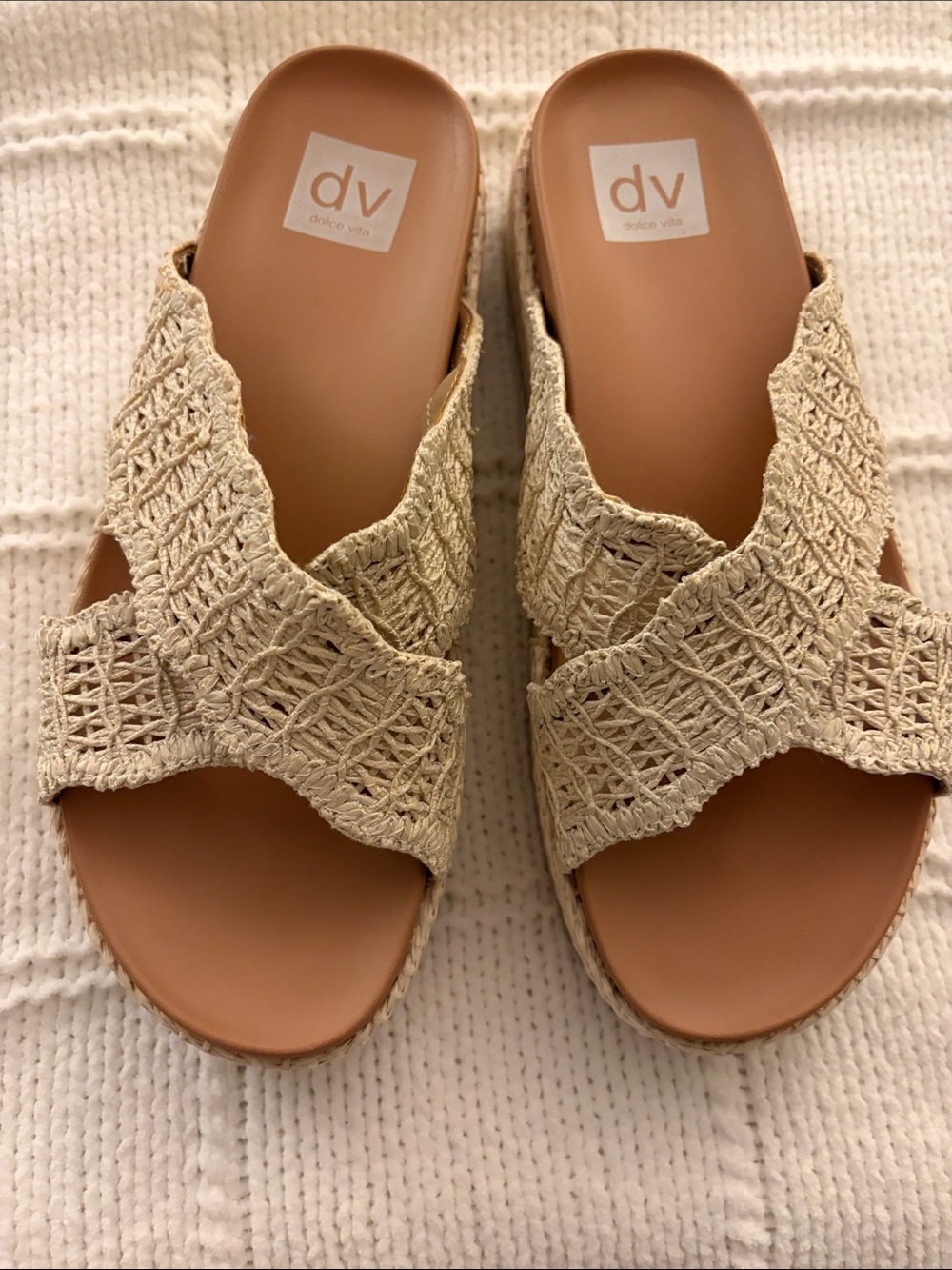 Dolce Vita Cream Braided Slide Sandals